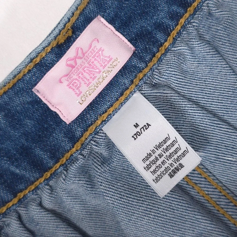 VICTORIA SECRET PINK Womens New Mini Skirt MEDIUM Bow Print LOVESHACKFANCY